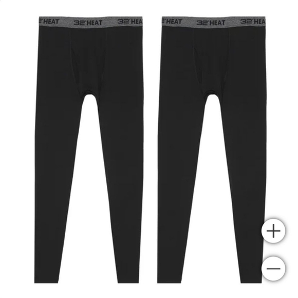 New 32 Degrees Men's 2-Pack Black Heat Thermal Base Layer Pants Size Medium - Picture 2 of 4